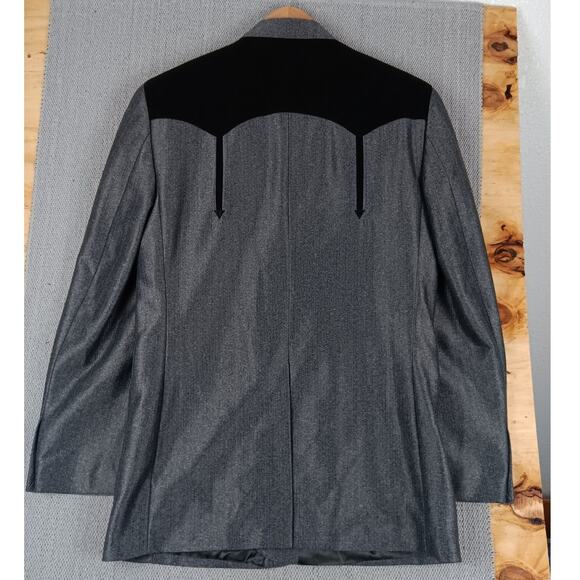 Circle S Dallas Texas Vintage Western Yoke Suit 46L SilverBlack Rockabilly Dance - Picture 6 of 16